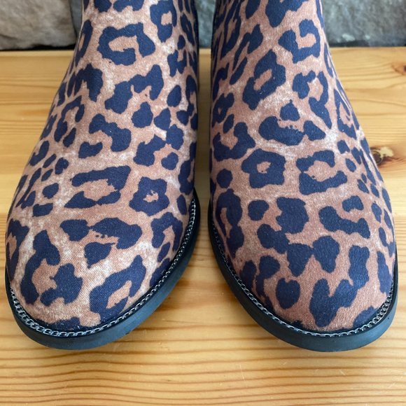 Franco Sarto Benny Ankle Bootie Camel Leopard Block Heel Size 8.5M - Picture 11 of 11